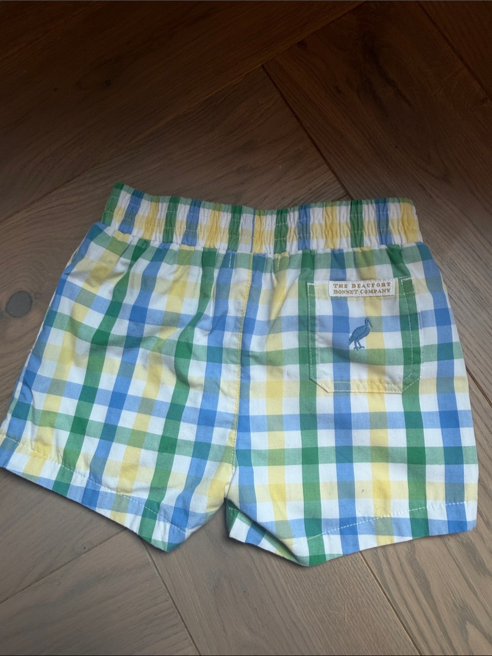 The Beaufort Bonnet Company Gingham Shorts in Green Blue Yellow - Picture 3 of 5